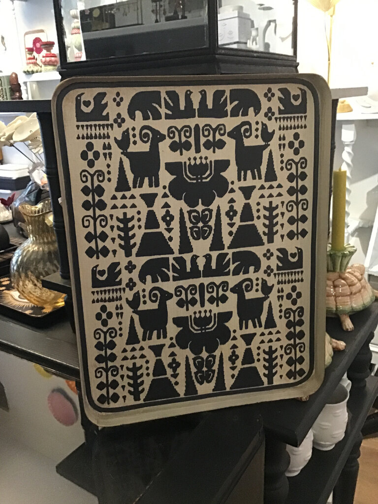 Les Ottomans Hand beschilderd ijzeren dienblad -  43 x 30 cm