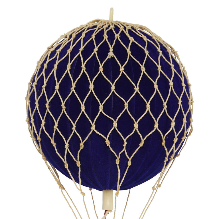 Floating the Skies – Hot Air Balloon – Velvet -Blue – Ø 8.5 cm