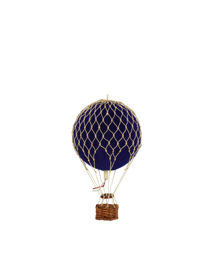 Floating the Skies – Hot Air Balloon – Velvet -Blue – Ø 8.5 cm