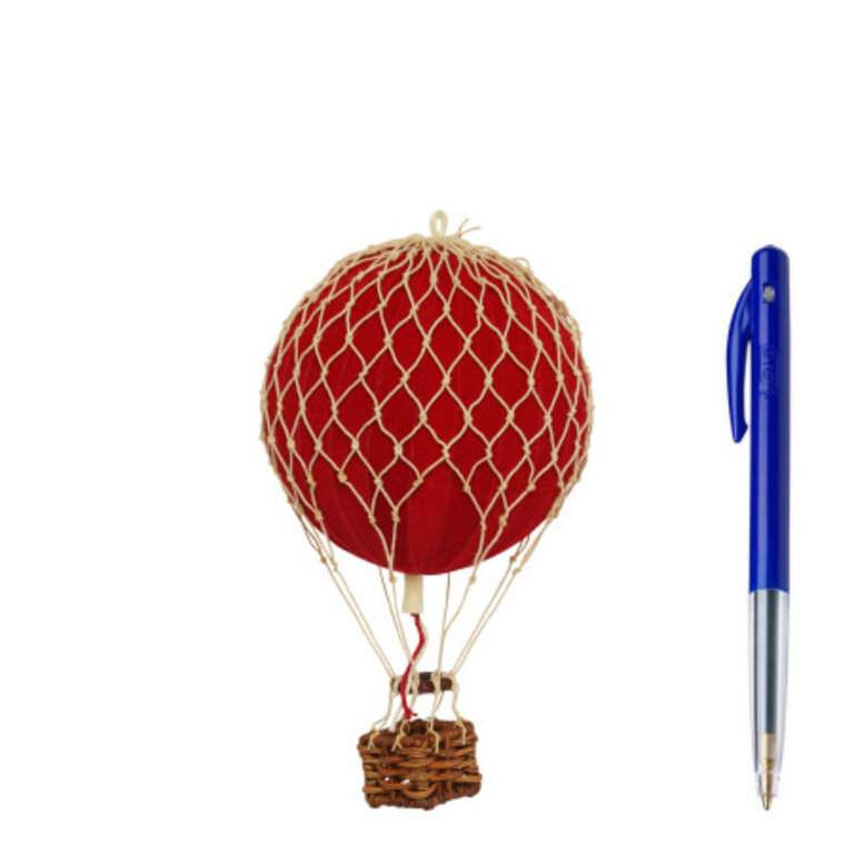 Floating the Skies - Fluwelen Luchtballon – Rood – Ø 8,5 cm