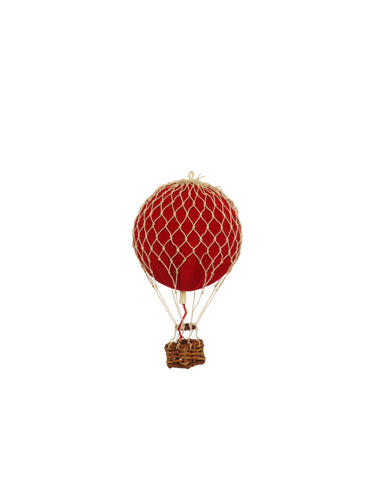 Floating the Skies - Fluwelen Luchtballon – Rood – Ø 8,5 cm
