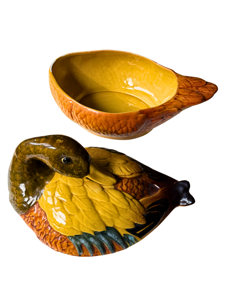 Vintage Keramische Eendenterrine – Gevonden in Toscane