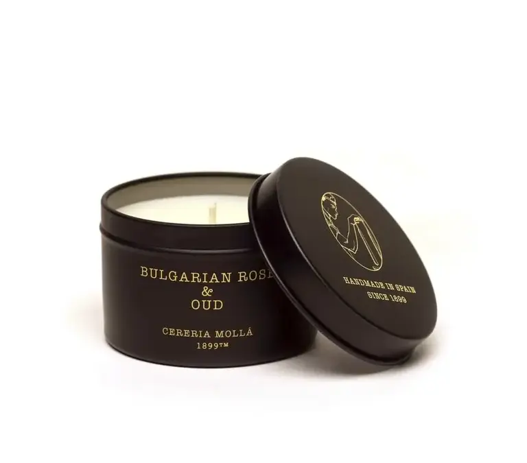 Cerería Mollá 1899 Tin travel candle  - Bulgarian Rose & Oud - 90gr