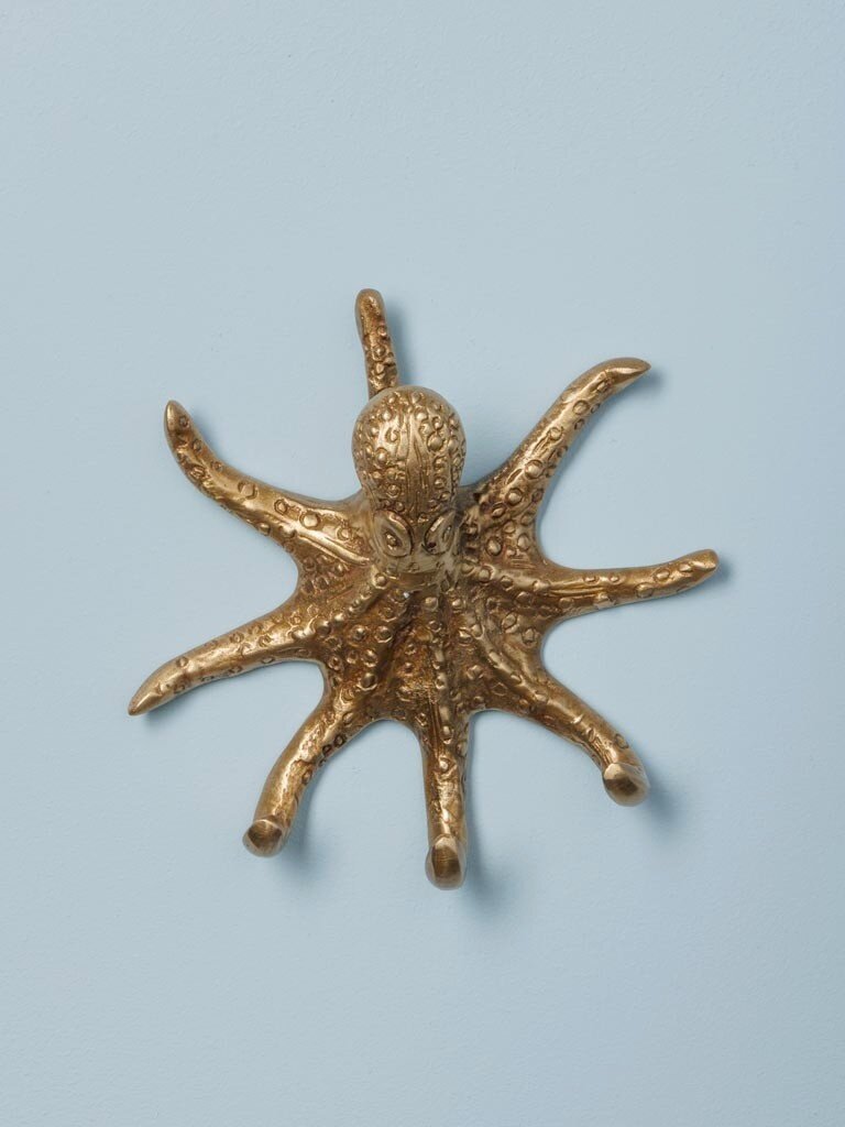 Octopus Wall Hook – Brass – 4.5 × 18 × 17 cm