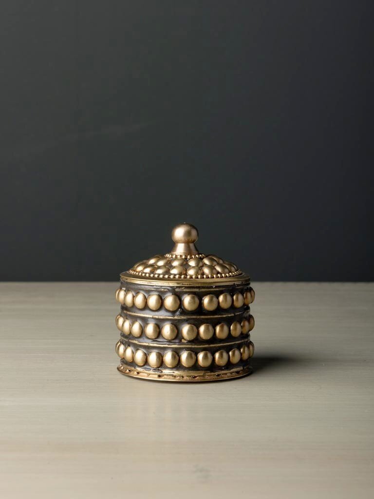 Set of Two Dotted Brass Boxes