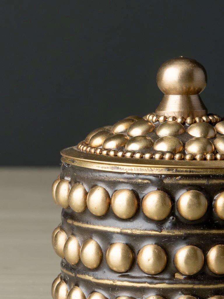 Set of Two Dotted Brass Boxes