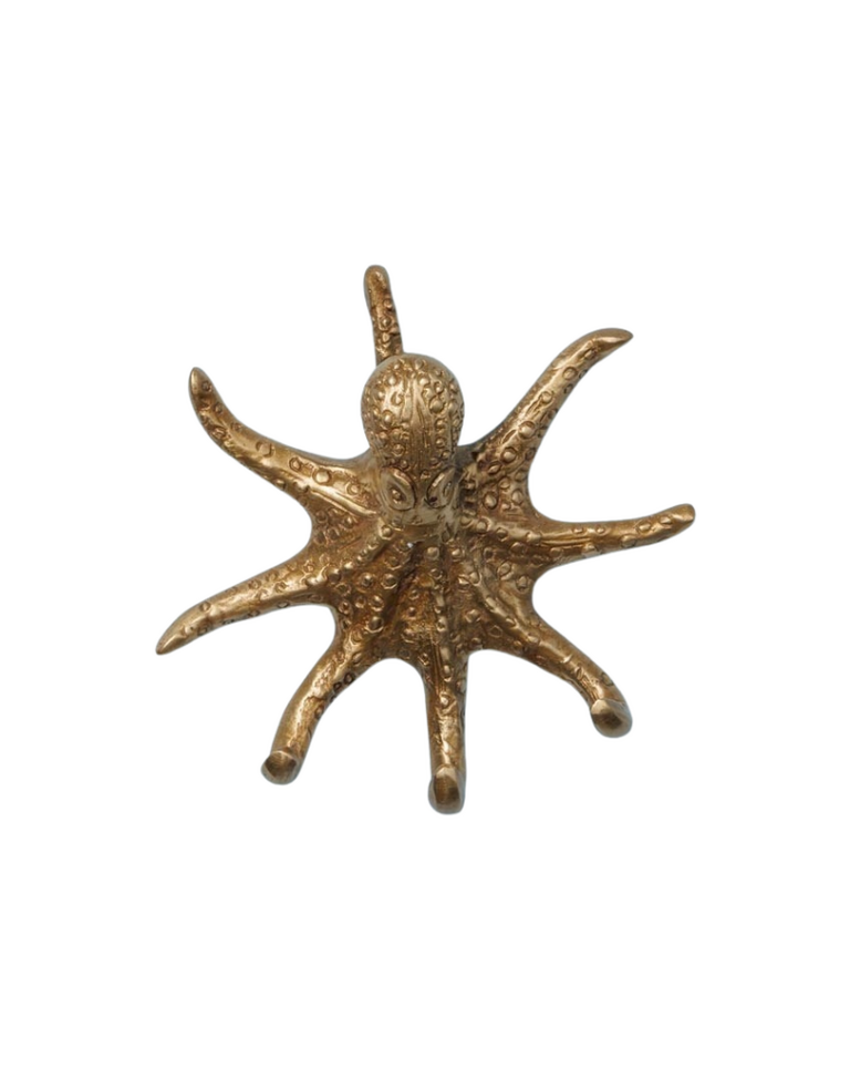 Octopus Wall Hook – Brass – 4.5 × 18 × 17 cm