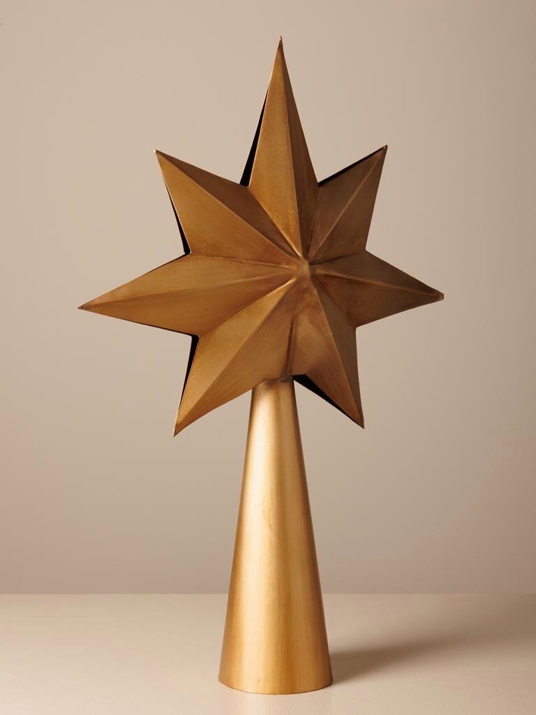 ‘Electra’ Kerstdecoratie – Gouden IJzeren Ster – 47 × 32 × 9 cm