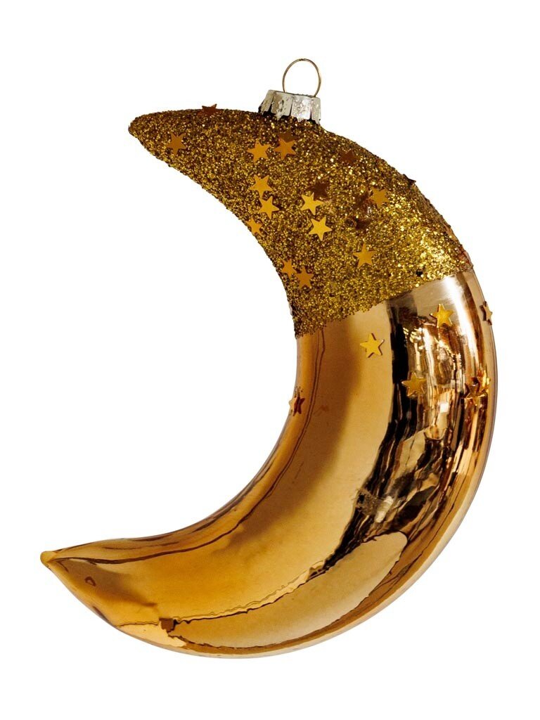 Crescent Moon Christmas Ornaments - Two sizes available