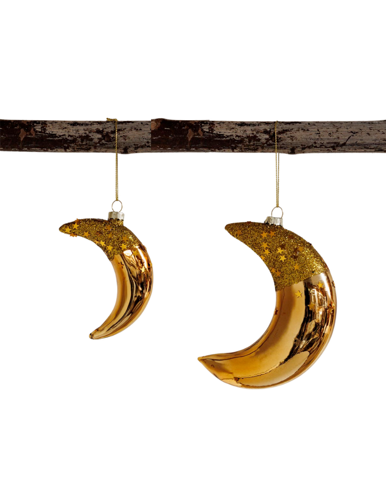Crescent Moon Christmas Ornaments - Two sizes available
