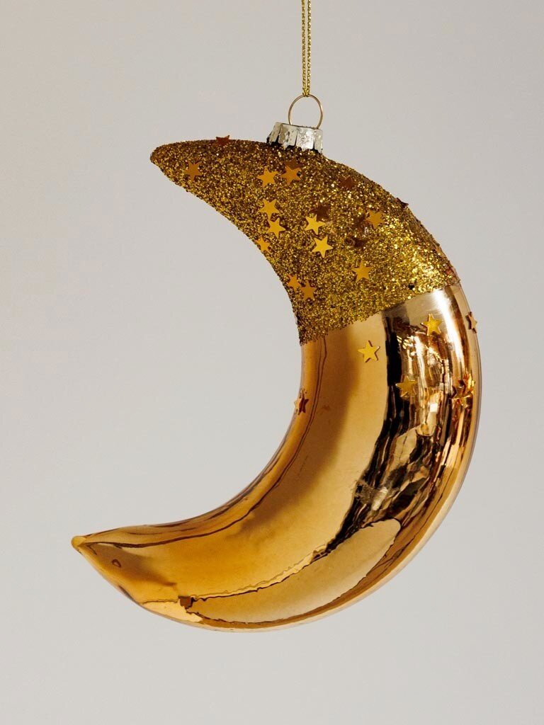 Crescent Moon Christmas Ornaments - Two sizes available