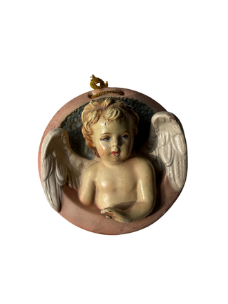 Vintage Italian Cherub Wall Plaque – 10 cm | Curiosa Cabinet