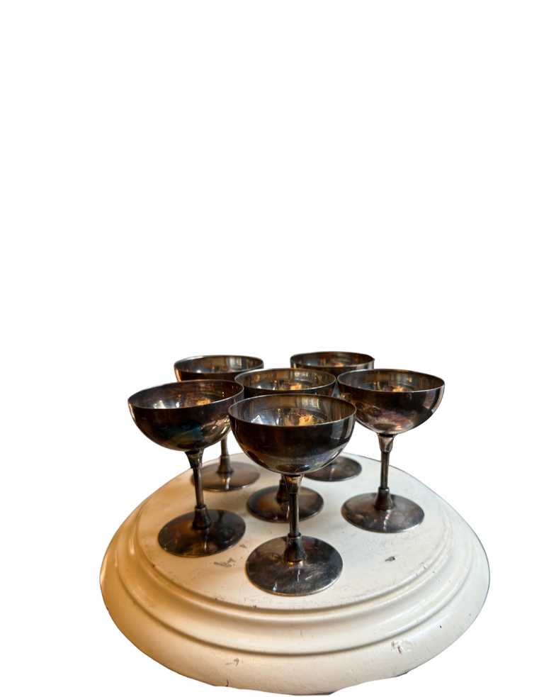 Set van 6 Vintage Zilveren Mini Coupes – Spanje