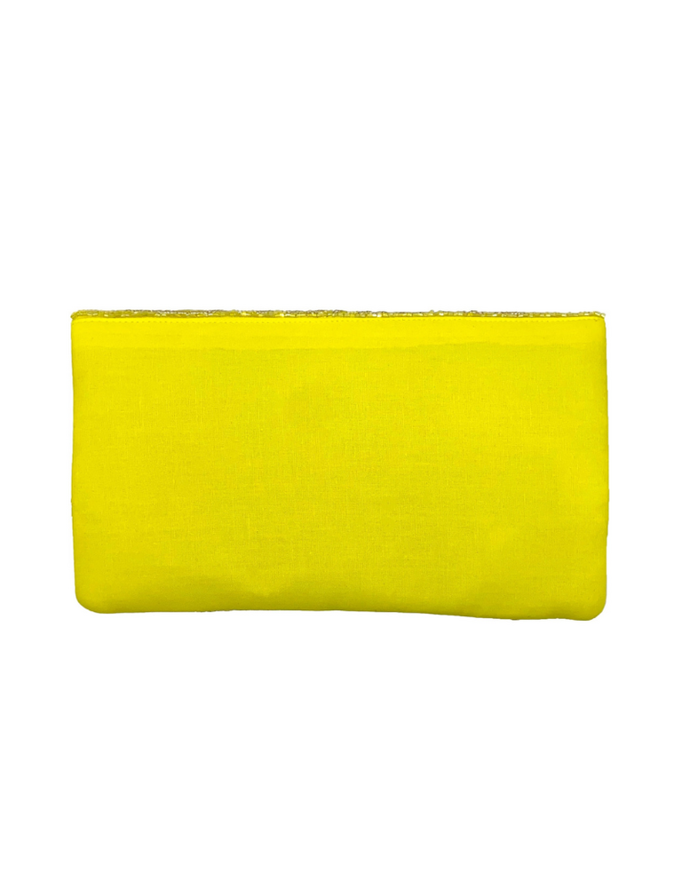 Gele Bloemen Kralenclutch