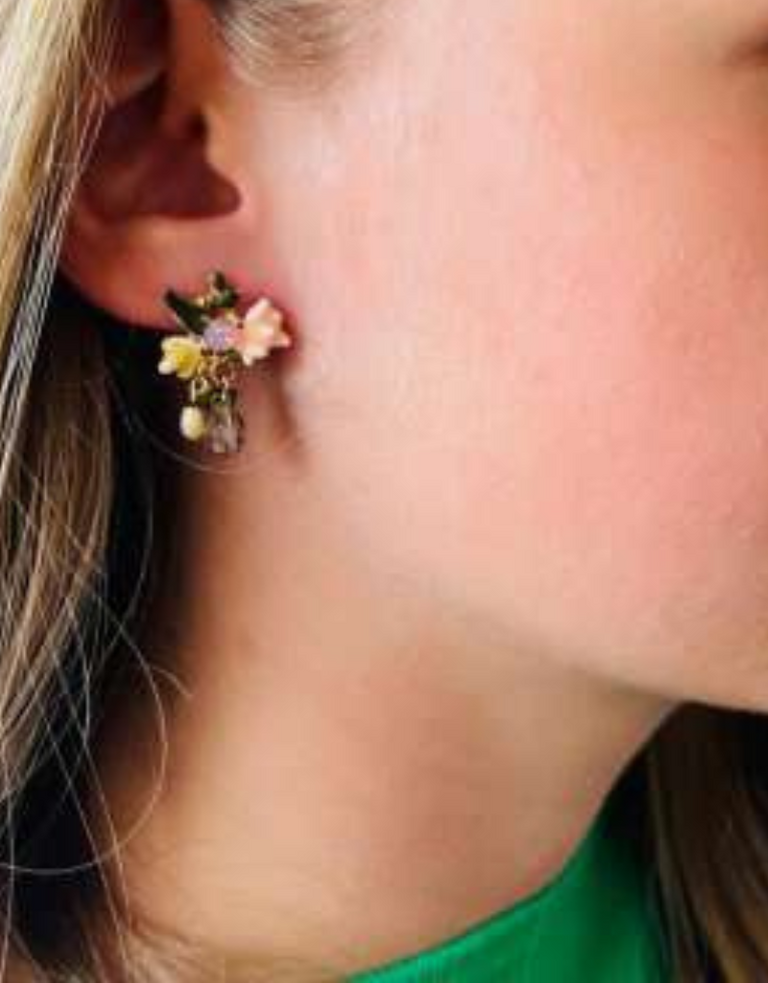 Noï/Natural Life Pompadour Flower Earrings – Rose