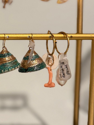 Petra Reijrink Asymmetrical pair of sea themed earrings - 4 variations