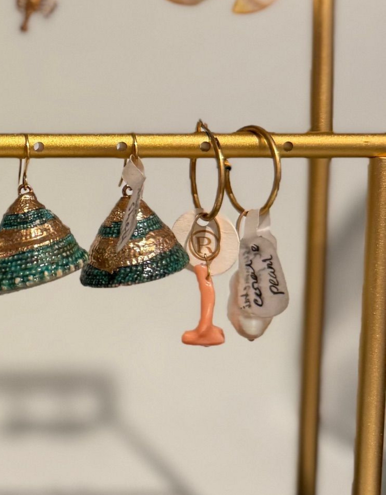 Petra Reijrink Asymmetrical pair of sea themed earrings - 4 variations