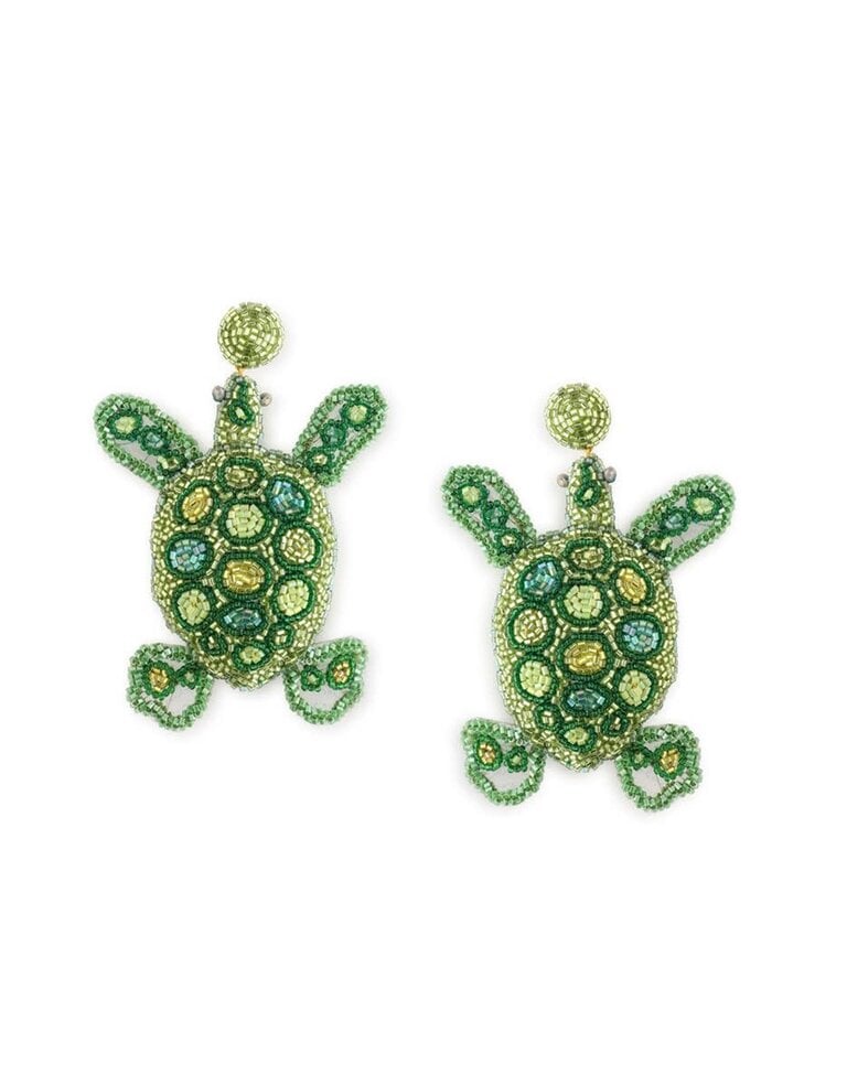 Olivia Dar Turtle Earrings – Green