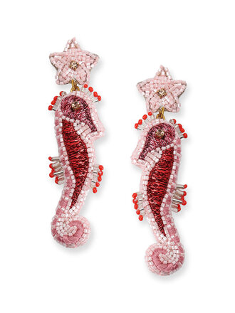 Olivia Dar Seahorse Earrings – Red