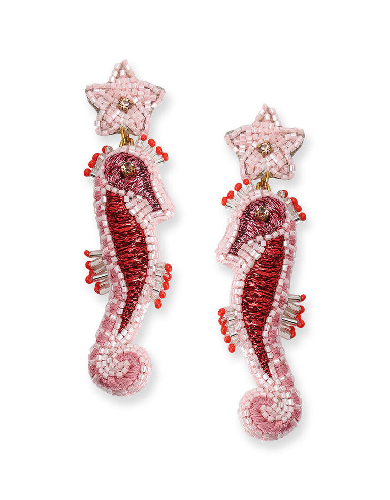 Olivia Dar Seahorse Earrings – Red