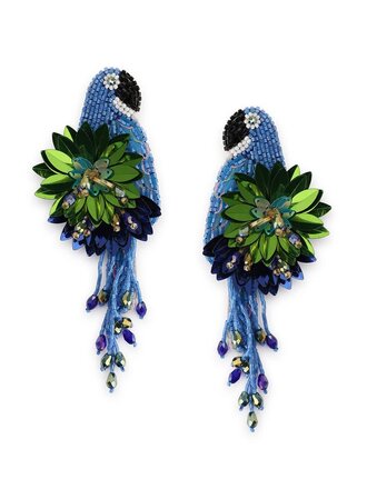 Olivia Dar Papegaai Oorbellen – Blauw