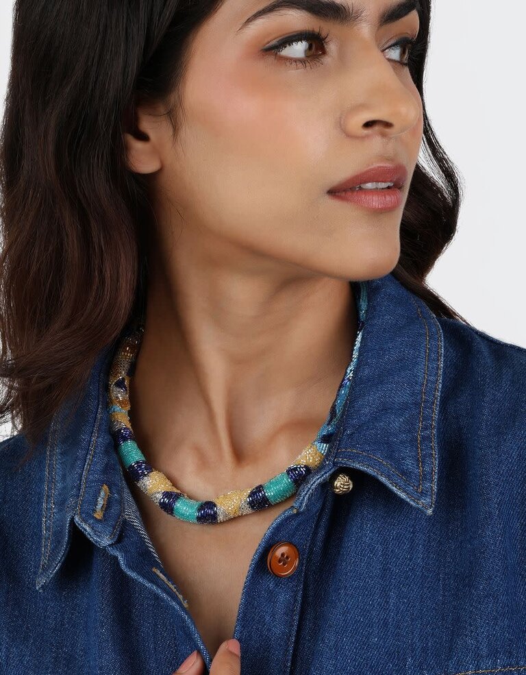 Olivia Dar Choker Necklace – Sea Blue | Olivia Dar