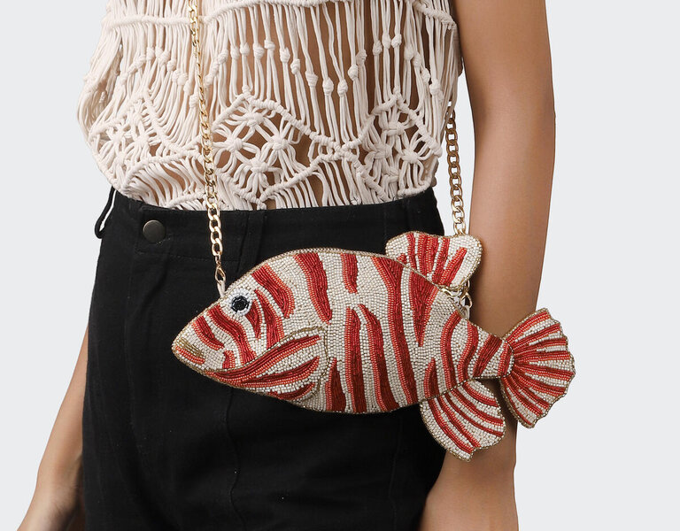 Olivia Dar Lion Fish Bag – Red | Olivia Dar