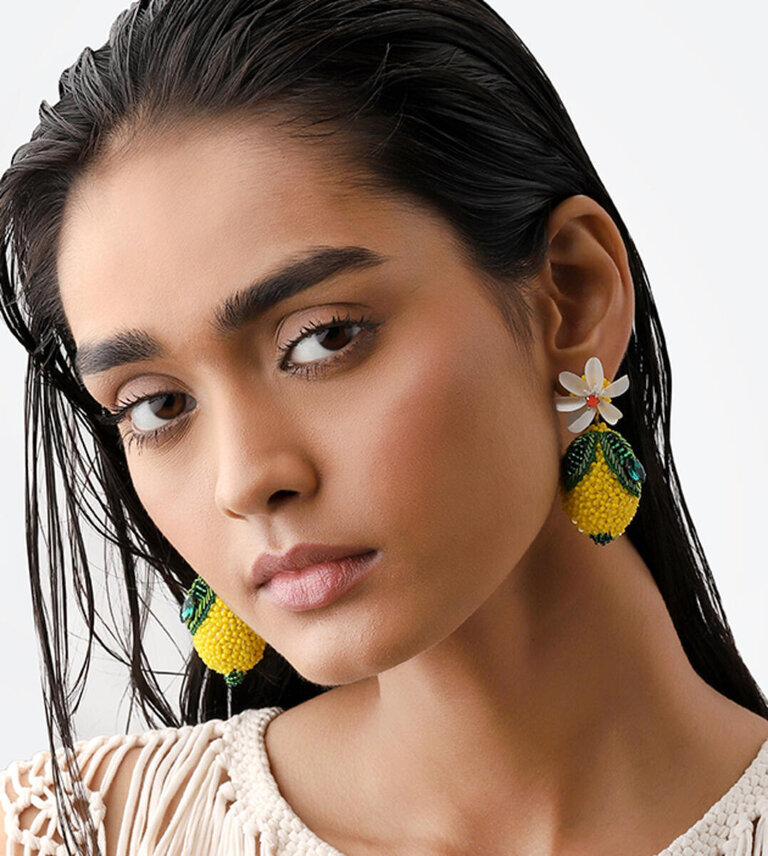 Olivia Dar Lemon Earrings – Yellow