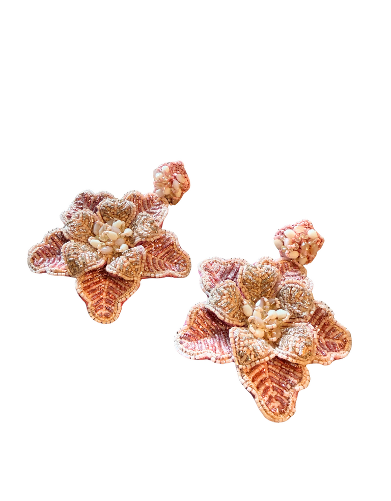 Olivia Dar Primrose Earrings – Pale Pink | Olivia Dar