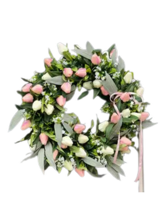 Voorjaars Tulpenkrans van Zijdebloemen