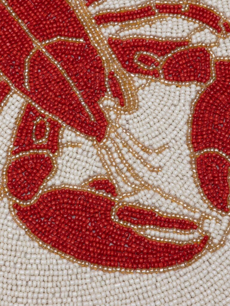 Round Beaded Placemat with Red Lobster – 38 cm