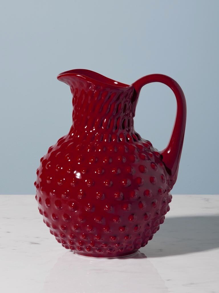 Hobnail Aardewerken Kan – Granaatrood (2L)