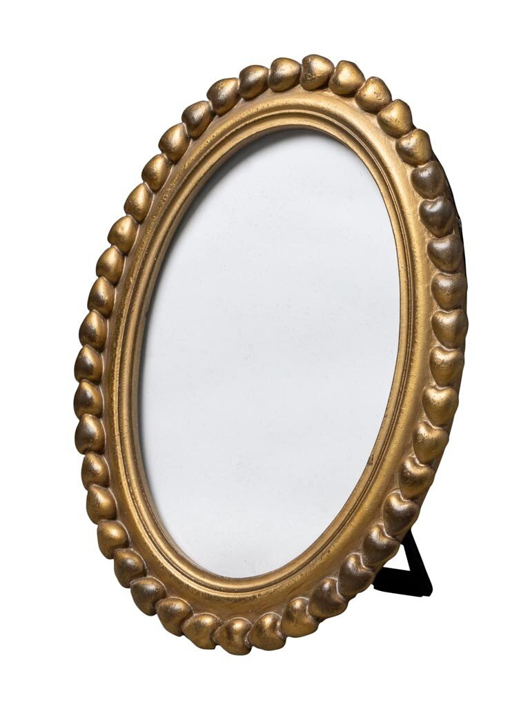 Ovale Fotolijst met Hartjesrand – Goud