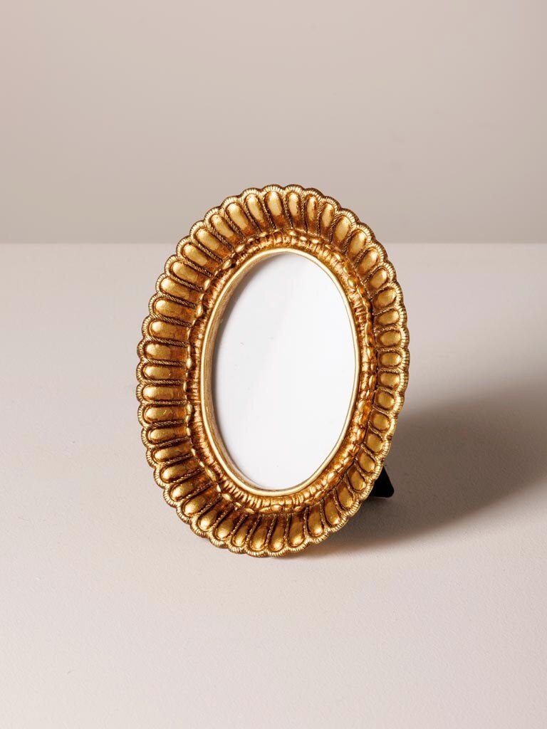 Set van Drie Gouden Fotolijstjes – Geribbelde Rand (9 × 9)