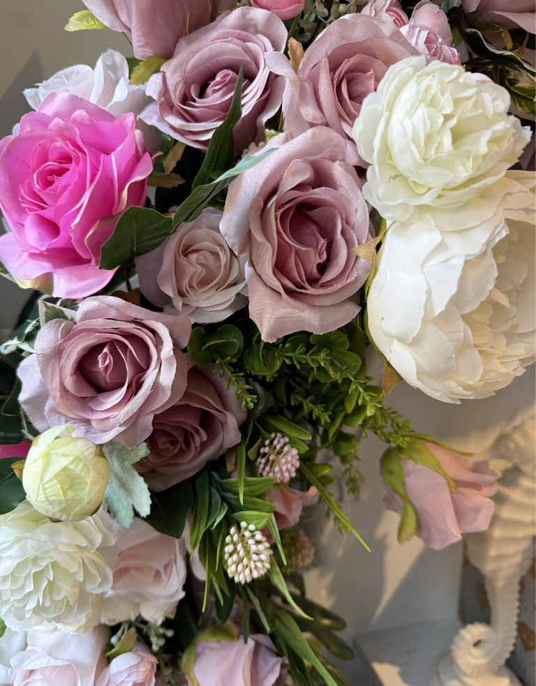 Zijden Rozen Bloemenslinger – 2 Meter | Blush & Roze