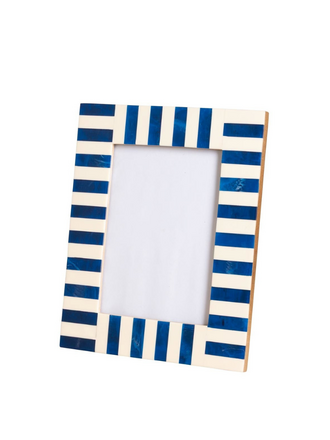 Photo Frame with Blue Stripes – 13 × 18