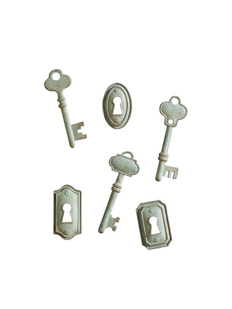 Set of Six Lock & Key Magnets – Iron