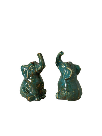 Elephant Salt & Pepper Set – Stoneware