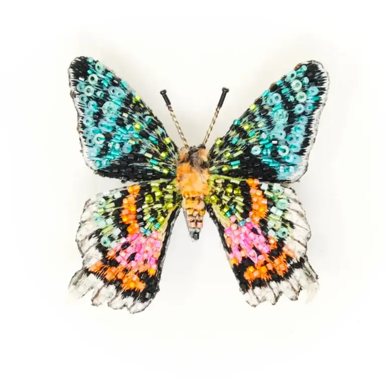 Trovelore Madagascar Sunset Moth Brooch – Hand Embroidered by Trovelore