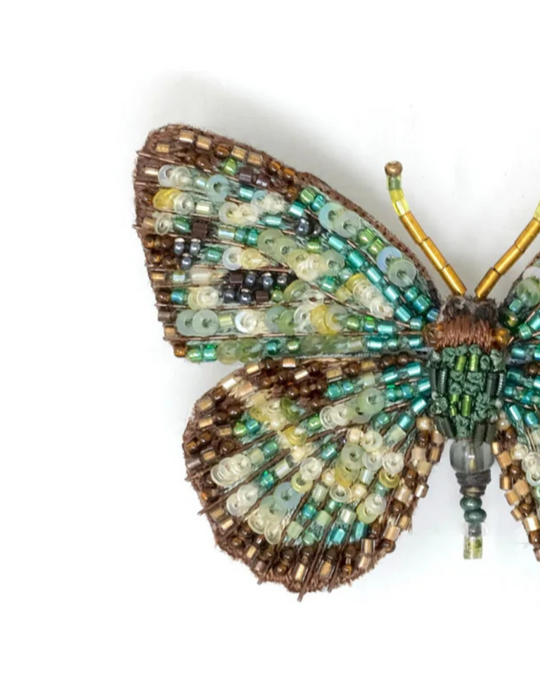 Trovelore Vierstippige Zeemanvlinder Broche – Handgeborduurd van Trovelore