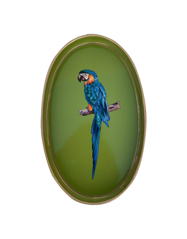 Les Ottomans Fauna Handgeschilderde IJzeren Tray – Papegaai