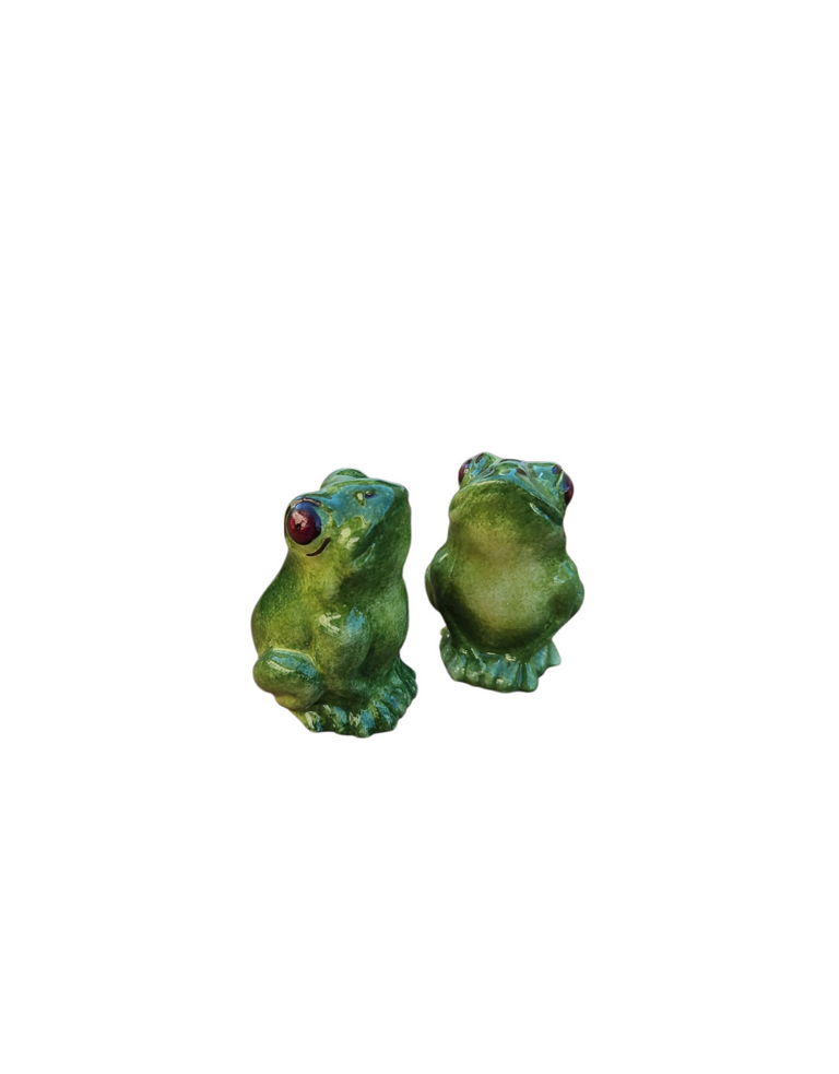 Les Ottomans Ceramic Frog Salt & Pepper Shakers