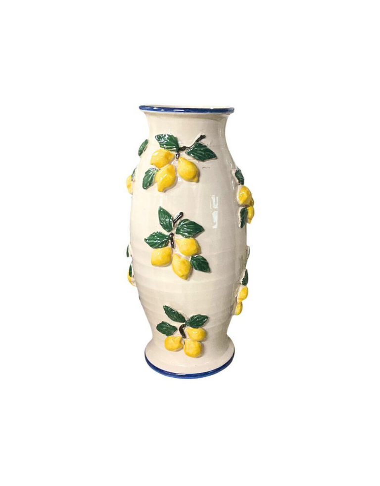 Les Ottomans Sicily Hand-Painted Ceramic Vase – Lemons – Les Ottomans