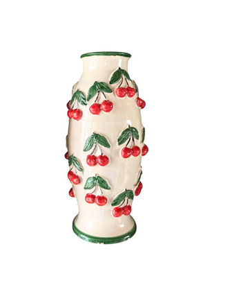 Les Ottomans Sicily Hand-Painted Ceramic Vase - Cherries