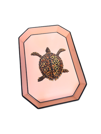 Les Ottomans Flora Hand-Painted Iron Tray – Turtle