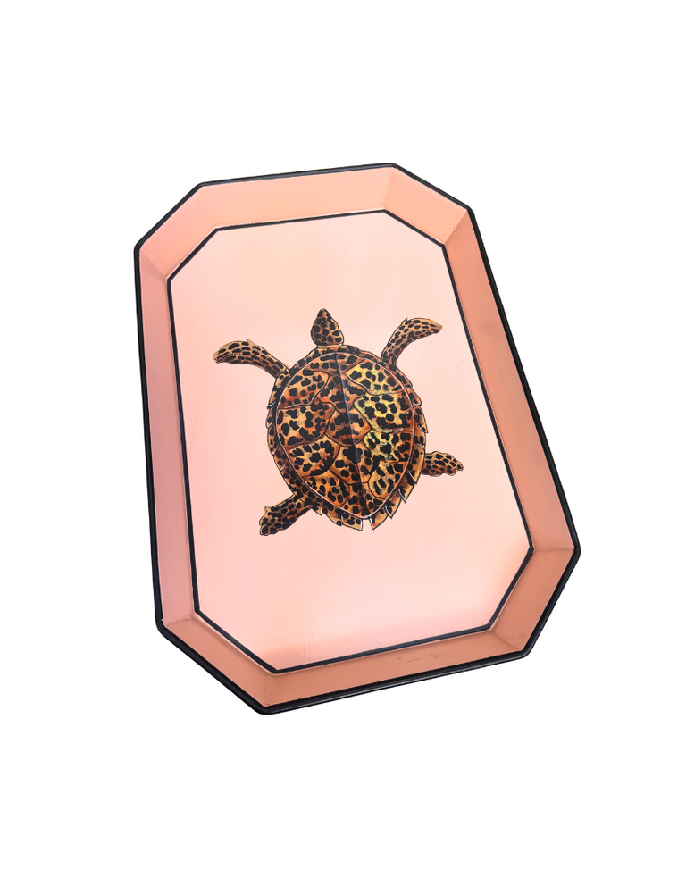 Les Ottomans Flora Handgeschilderde IJzeren Dienblad – Schildpad
