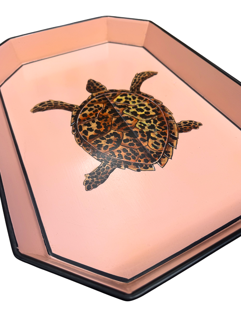 Les Ottomans Flora Handgeschilderde IJzeren Dienblad – Schildpad