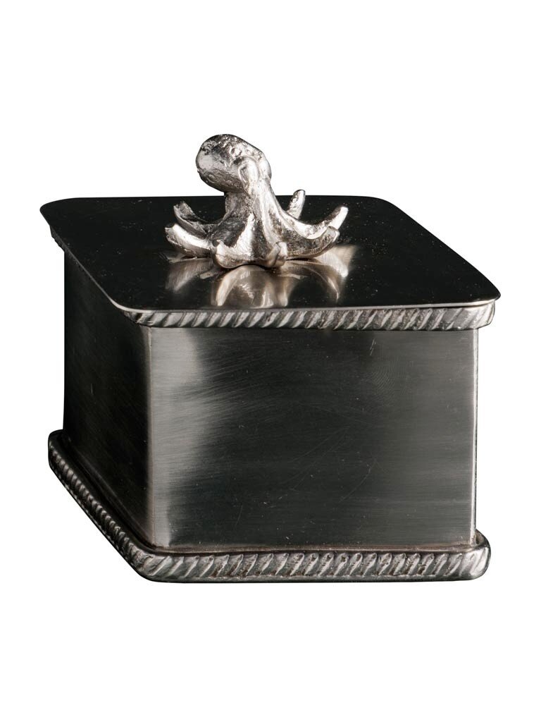 Octopus Diamond-Shaped Brass Box