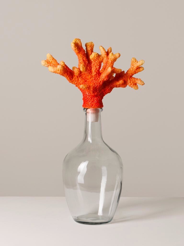 Glazen Fles met Oranje Koraal Stopper
