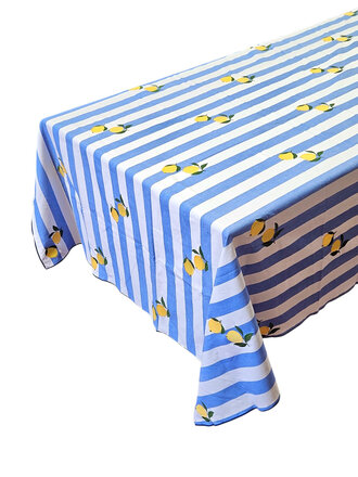 Les Ottomans Embroidered Cotton Tablecloth Lemons